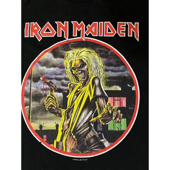 Iron Maiden T-Shirt Womens L 2019 Black Graphic Tee 100% Cotton Rock Band - Picture 4 of 12
